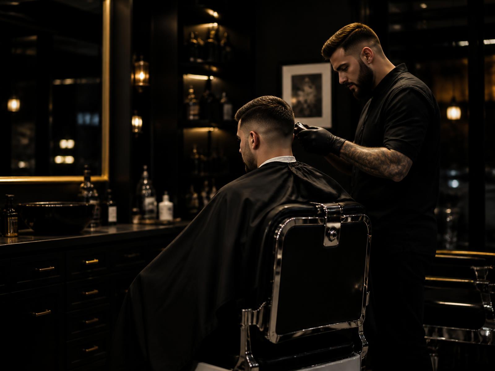 Barber giving a precision fade at Elite 90 Barber Shop in Cypress, Texas